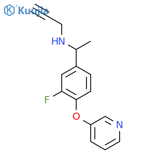 {1-[3-Fluoro-4-(pyridin-3-yloxy)phenyl]ethyl}(prop-2-yn-1-yl)amine structure