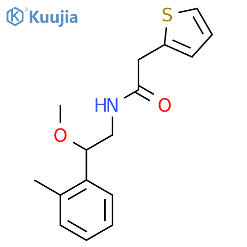 N-(2-methoxy-2-(o-tolyl)ethyl)-2-(thiophen-2-yl)acetamide structure