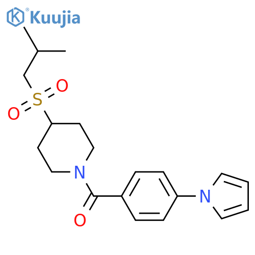 4-(2-methylpropanesulfonyl)-1-[4-(1H-pyrrol-1-yl)benzoyl]piperidine structure