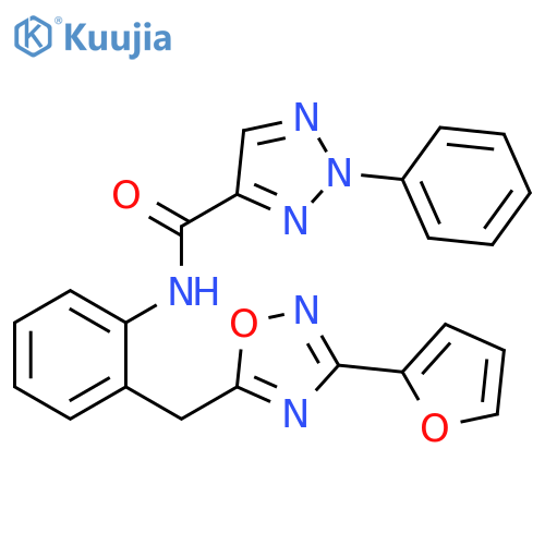 N-(2-{[3-(furan-2-yl)-1,2,4-oxadiazol-5-yl]methyl}phenyl)-2-phenyl-2H-1,2,3-triazole-4-carboxamide structure