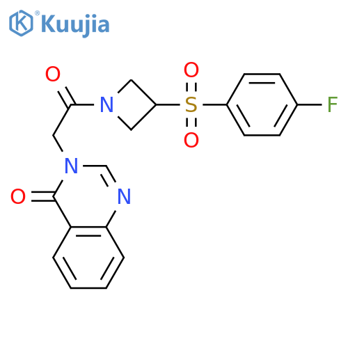 3-{2-[3-(4-fluorobenzenesulfonyl)azetidin-1-yl]-2-oxoethyl}-3,4-dihydroquinazolin-4-one structure