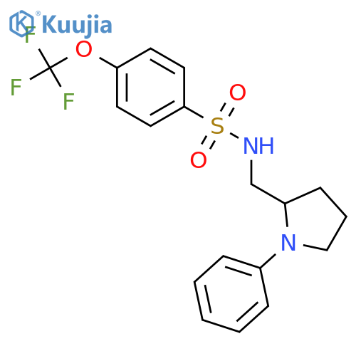 N-[(1-phenylpyrrolidin-2-yl)methyl]-4-(trifluoromethoxy)benzene-1-sulfonamide structure