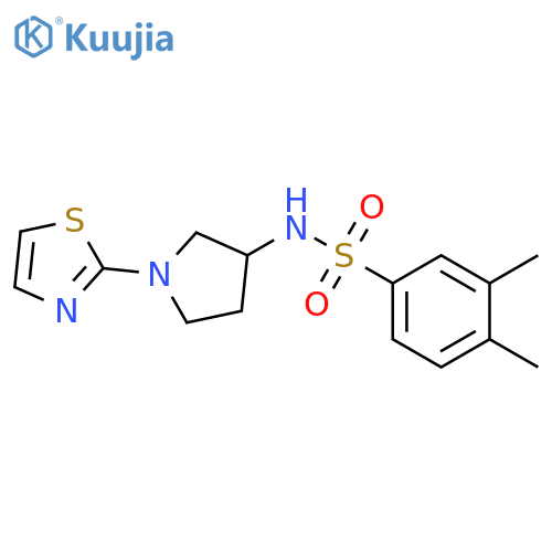 3,4-dimethyl-N-[1-(1,3-thiazol-2-yl)pyrrolidin-3-yl]benzene-1-sulfonamide structure
