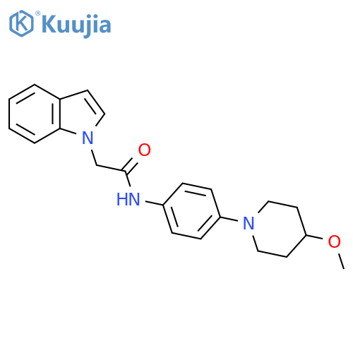 2-(1H-indol-1-yl)-N-[4-(4-methoxypiperidin-1-yl)phenyl]acetamide structure