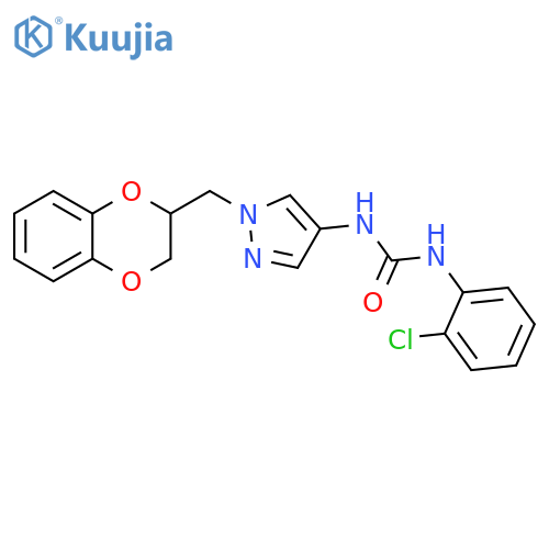 N-(2-Chlorophenyl)-N′-[1-[(2,3-dihydro-1,4-benzodioxin-2-yl)methyl]-1H-pyrazol-4-yl]urea structure
