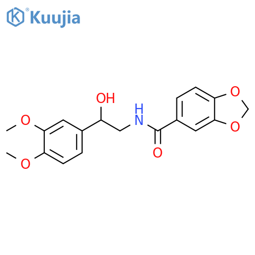 N-[2-(3,4-dimethoxyphenyl)-2-hydroxyethyl]-2H-1,3-benzodioxole-5-carboxamide structure
