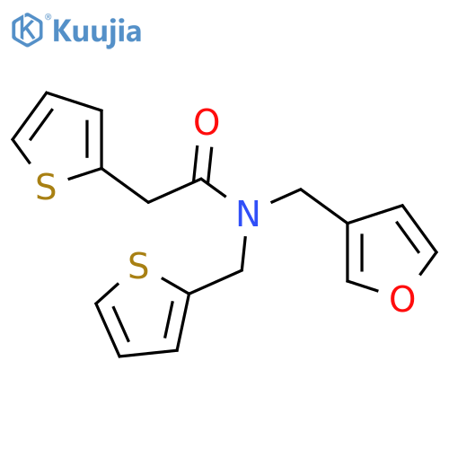 N-[(furan-3-yl)methyl]-2-(thiophen-2-yl)-N-[(thiophen-2-yl)methyl]acetamide structure