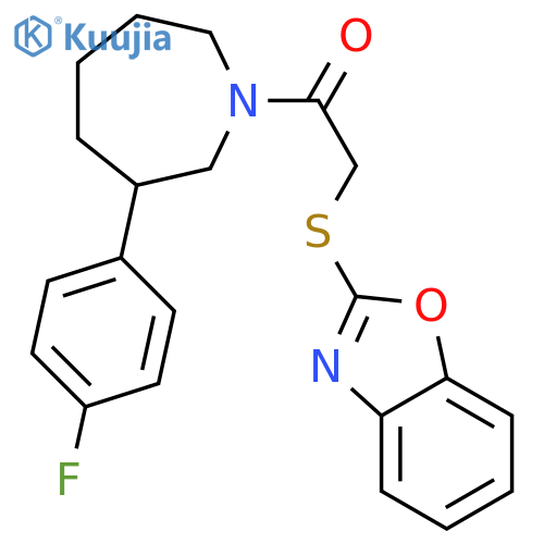 2-(1,3-benzoxazol-2-ylsulfanyl)-1-[3-(4-fluorophenyl)azepan-1-yl]ethan-1-one structure