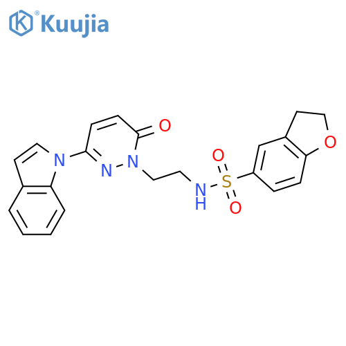 N-{2-3-(1H-indol-1-yl)-6-oxo-1,6-dihydropyridazin-1-ylethyl}-2,3-dihydro-1-benzofuran-5-sulfonamide structure