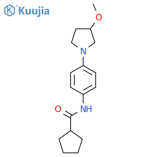 N-4-(3-methoxypyrrolidin-1-yl)phenylcyclopentanecarboxamide structure