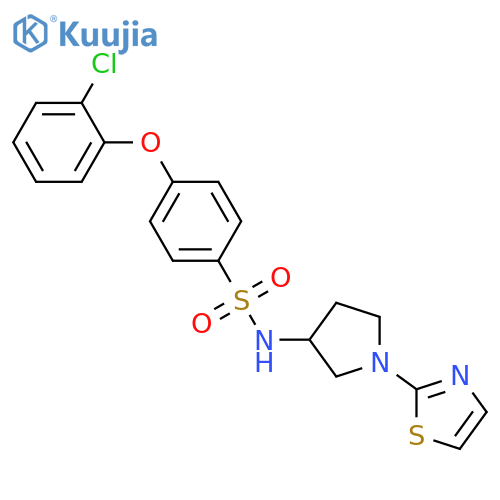 4-(2-chlorophenoxy)-N-[1-(1,3-thiazol-2-yl)pyrrolidin-3-yl]benzene-1-sulfonamide structure