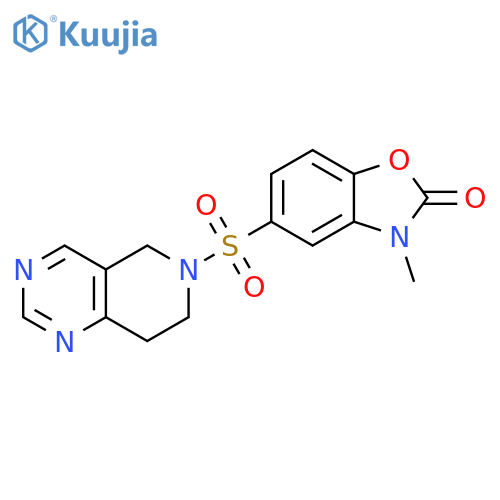 5-(7,8-dihydro-5H-pyrido[4,3-d]pyrimidin-6-ylsulfonyl)-3-methyl-1,3-benzoxazol-2-one structure