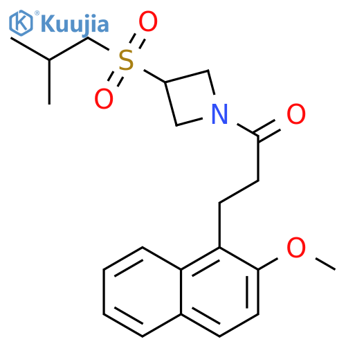 3-(2-methoxynaphthalen-1-yl)-1-[3-(2-methylpropanesulfonyl)azetidin-1-yl]propan-1-one structure