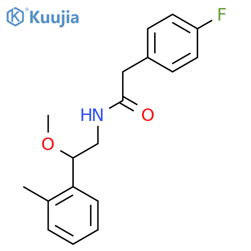 2-(4-fluorophenyl)-N-(2-methoxy-2-(o-tolyl)ethyl)acetamide structure