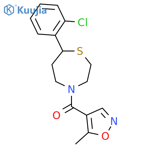 7-(2-chlorophenyl)-4-(5-methyl-1,2-oxazole-4-carbonyl)-1,4-thiazepane structure
