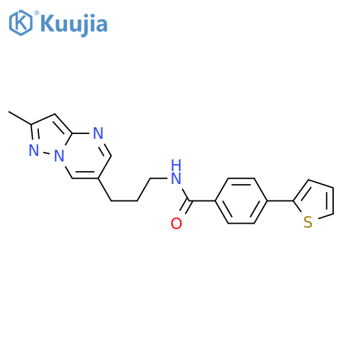 N-[3-(2-methylpyrazolo[1,5-a]pyrimidin-6-yl)propyl]-4-thiophen-2-ylbenzamide structure