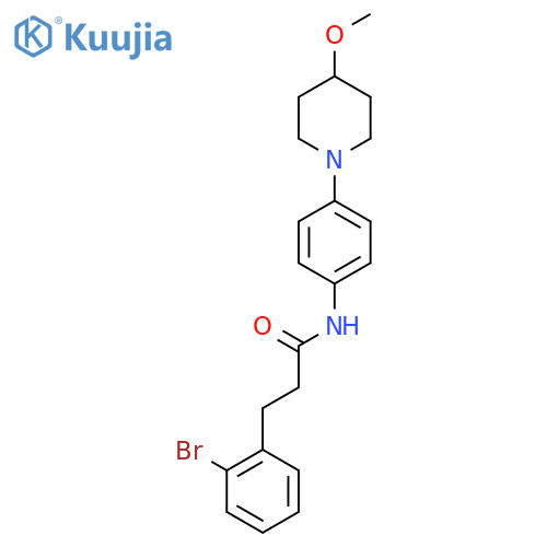 3-(2-bromophenyl)-N-4-(4-methoxypiperidin-1-yl)phenylpropanamide structure