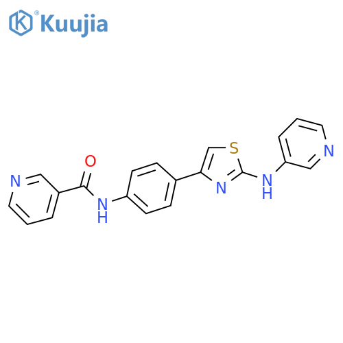 N-[4-[2-(pyridin-3-ylamino)-1,3-thiazol-4-yl]phenyl]pyridine-3-carboxamide structure