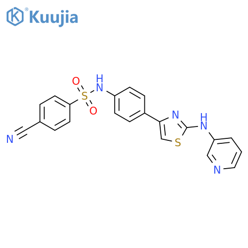 4-Cyano-N-[4-[2-(3-pyridinylamino)-4-thiazolyl]phenyl]benzenesulfonamide structure