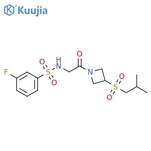 3-fluoro-N-{2-[3-(2-methylpropanesulfonyl)azetidin-1-yl]-2-oxoethyl}benzene-1-sulfonamide structure