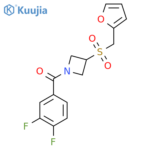 1-(3,4-difluorobenzoyl)-3-(furan-2-yl)methanesulfonylazetidine structure