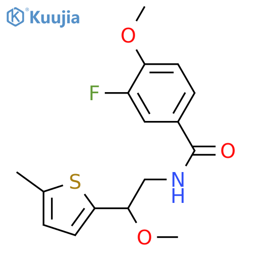 3-fluoro-4-methoxy-N-[2-methoxy-2-(5-methylthiophen-2-yl)ethyl]benzamide structure
