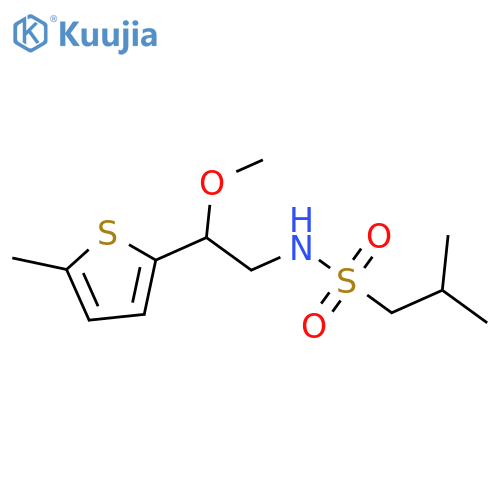 N-[2-methoxy-2-(5-methylthiophen-2-yl)ethyl]-2-methylpropane-1-sulfonamide structure