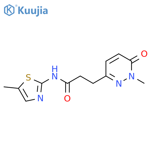 3-(1-methyl-6-oxopyridazin-3-yl)-N-(5-methyl-1,3-thiazol-2-yl)propanamide structure