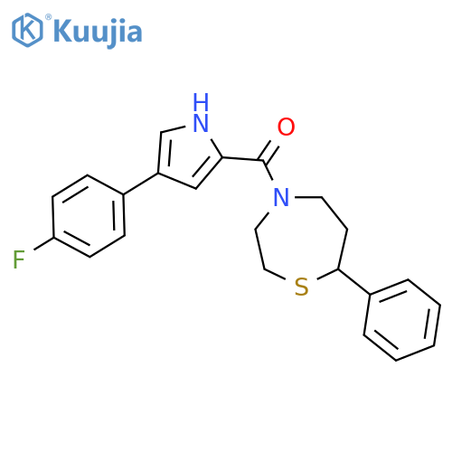 4-[4-(4-fluorophenyl)-1H-pyrrole-2-carbonyl]-7-phenyl-1,4-thiazepane structure