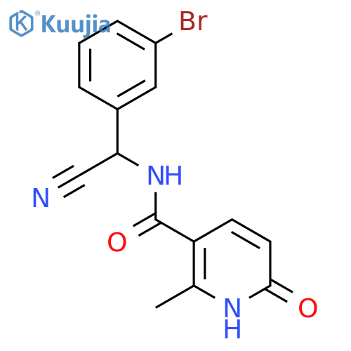N-[(3-bromophenyl)(cyano)methyl]-6-hydroxy-2-methylpyridine-3-carboxamide structure