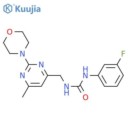 1-(3-fluorophenyl)-3-{[6-methyl-2-(morpholin-4-yl)pyrimidin-4-yl]methyl}urea structure