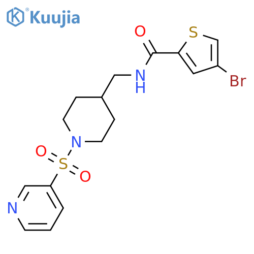 4-bromo-N-{1-(pyridine-3-sulfonyl)piperidin-4-ylmethyl}thiophene-2-carboxamide structure