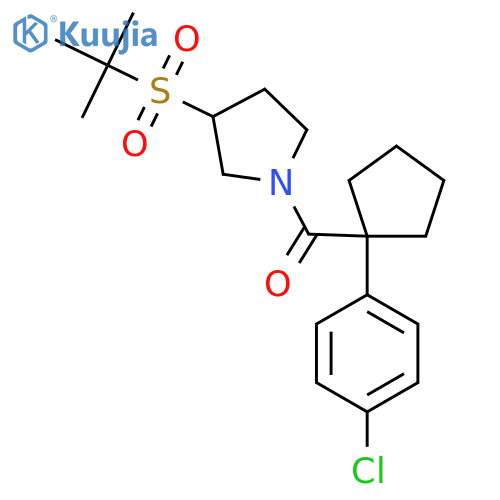 1-1-(4-chlorophenyl)cyclopentanecarbonyl-3-(2-methylpropane-2-sulfonyl)pyrrolidine structure