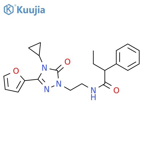 N-{2-[4-cyclopropyl-3-(furan-2-yl)-5-oxo-4,5-dihydro-1H-1,2,4-triazol-1-yl]ethyl}-2-phenylbutanamide structure