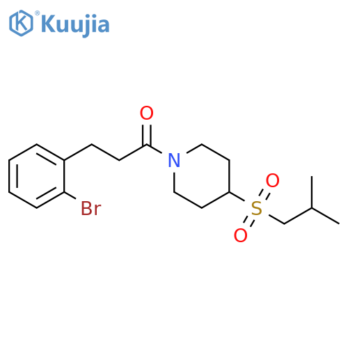 3-(2-bromophenyl)-1-[4-(2-methylpropanesulfonyl)piperidin-1-yl]propan-1-one structure