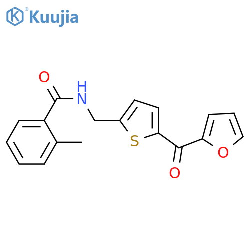 N-{[5-(furan-2-carbonyl)thiophen-2-yl]methyl}-2-methylbenzamide structure