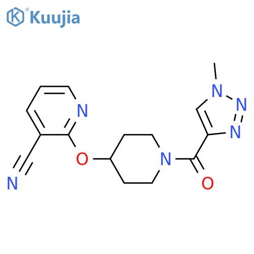 2-{[1-(1-methyl-1H-1,2,3-triazole-4-carbonyl)piperidin-4-yl]oxy}pyridine-3-carbonitrile structure