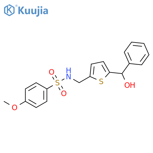 N-({5-[hydroxy(phenyl)methyl]thiophen-2-yl}methyl)-4-methoxybenzene-1-sulfonamide structure