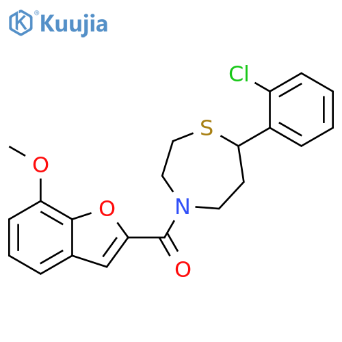 7-(2-chlorophenyl)-4-(7-methoxy-1-benzofuran-2-carbonyl)-1,4-thiazepane structure