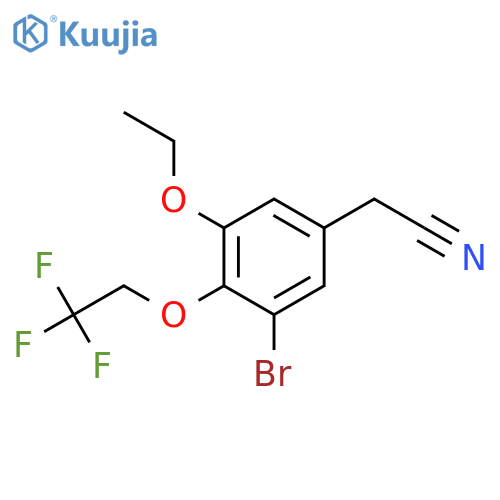 2-(3-bromo-5-ethoxy-4-(2,2,2-trifluoroethoxy)phenyl)acetonitrile structure