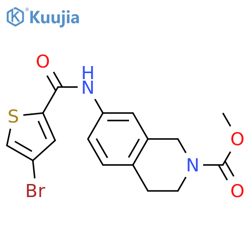 methyl 7-(4-bromothiophene-2-amido)-1,2,3,4-tetrahydroisoquinoline-2-carboxylate structure