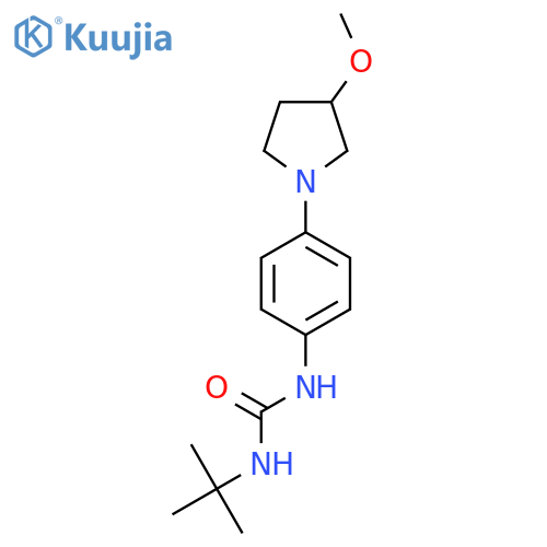 3-tert-butyl-1-4-(3-methoxypyrrolidin-1-yl)phenylurea structure