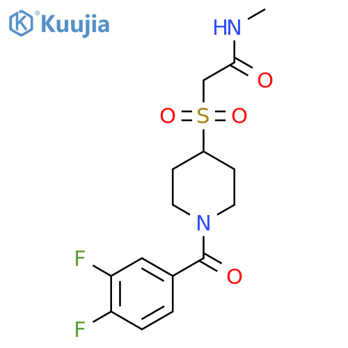 2-{1-(3,4-difluorobenzoyl)piperidin-4-ylsulfonyl}-N-methylacetamide structure