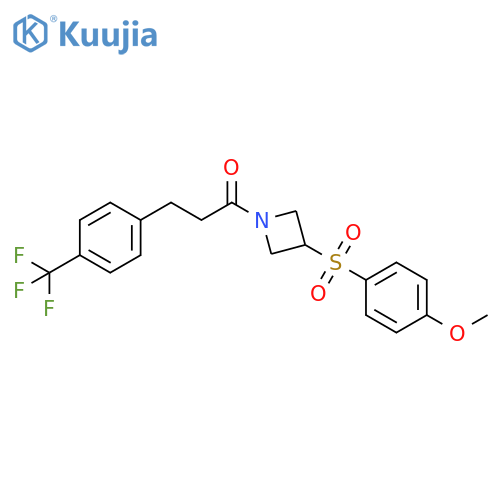 1-[3-(4-methoxybenzenesulfonyl)azetidin-1-yl]-3-[4-(trifluoromethyl)phenyl]propan-1-one structure