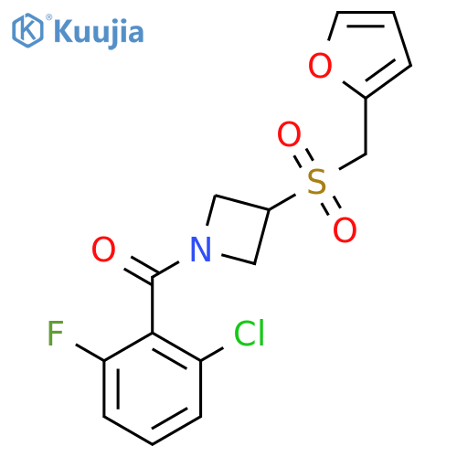 (2-Chloro-6-fluorophenyl)(3-((furan-2-ylmethyl)sulfonyl)azetidin-1-yl)methanone structure