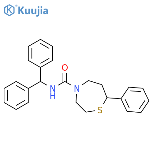 N-(diphenylmethyl)-7-phenyl-1,4-thiazepane-4-carboxamide structure