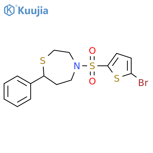 4-[(5-bromothiophen-2-yl)sulfonyl]-7-phenyl-1,4-thiazepane structure