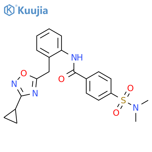 N-{2-[(3-cyclopropyl-1,2,4-oxadiazol-5-yl)methyl]phenyl}-4-(dimethylsulfamoyl)benzamide structure