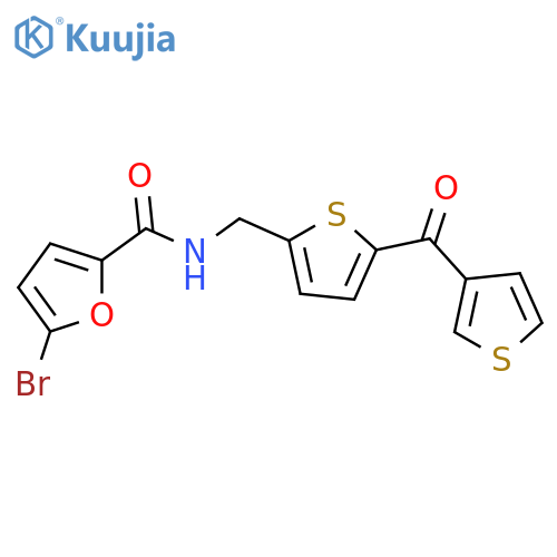 5-bromo-N-{[5-(thiophene-3-carbonyl)thiophen-2-yl]methyl}furan-2-carboxamide structure