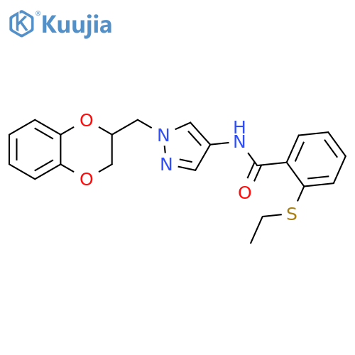 N-[1-[(2,3-Dihydro-1,4-benzodioxin-2-yl)methyl]-1H-pyrazol-4-yl]-2-(ethylthio)benzamide structure